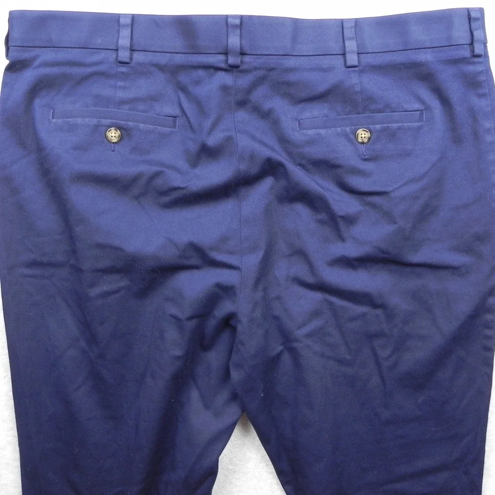 Roundree & Yorke TravelSmart Pants Mens 40x34 Classic Fit Navy Blue Chino Khaki
